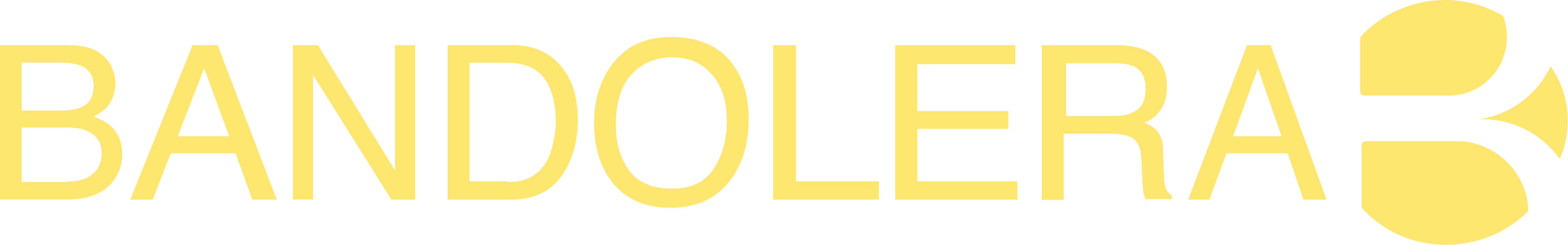 Logotipo de Bandolera en color amarillo sobre fondo negro.